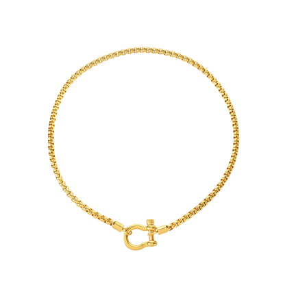 Unisex 316L Stainless Steel Gold Color Choker Necklace