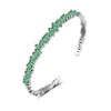 Green Pink Zircon Geometric Cuff Bracelet