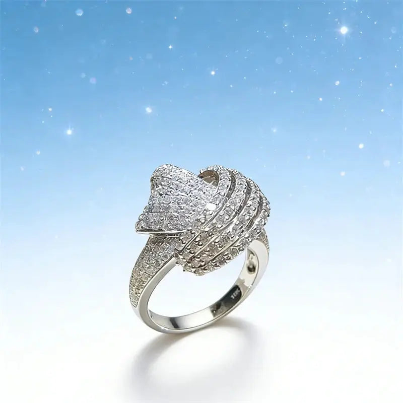 Seraphine Silver-Tone Pavé Ring – detail view 3