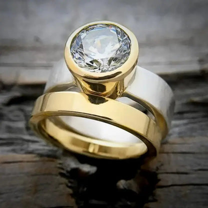 Luna Two-Tone Bridal Ring Set – Glam Duchess