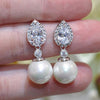 Exquisite Simulated Pearl Bridal Earrings