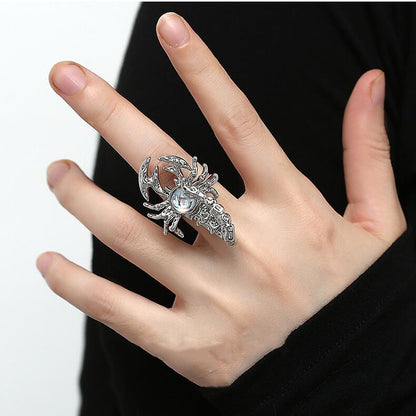 adjustable fit punk scorpion zircon charm adjustable ring