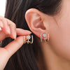 Rhinestone Heart-Shaped Fringe Earrings