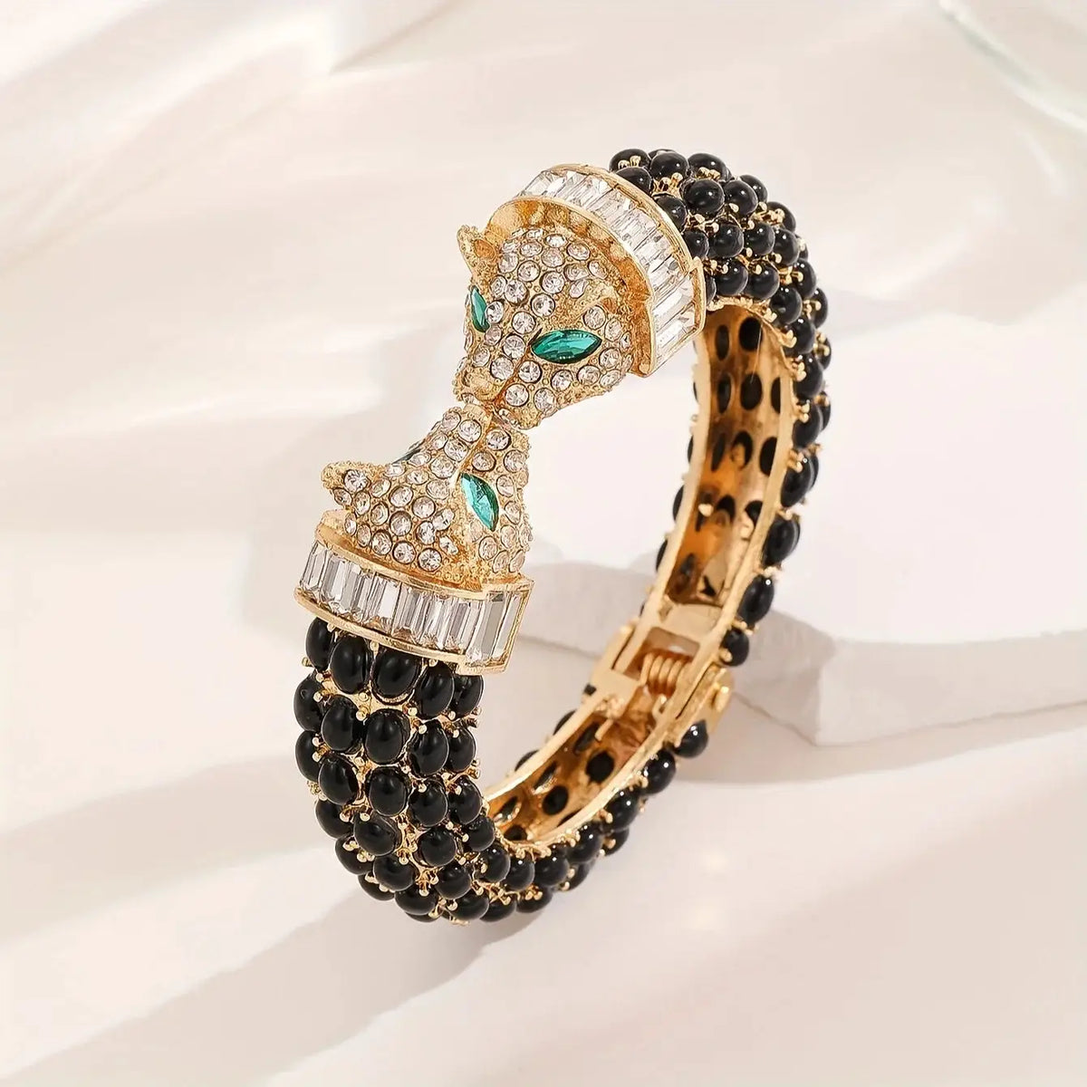 Noir Leopard Crystal Bangle – Glam Duchess