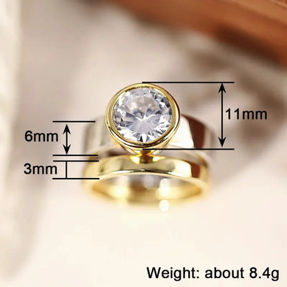 Luna Two-Tone Bridal Ring Set – detail view 6