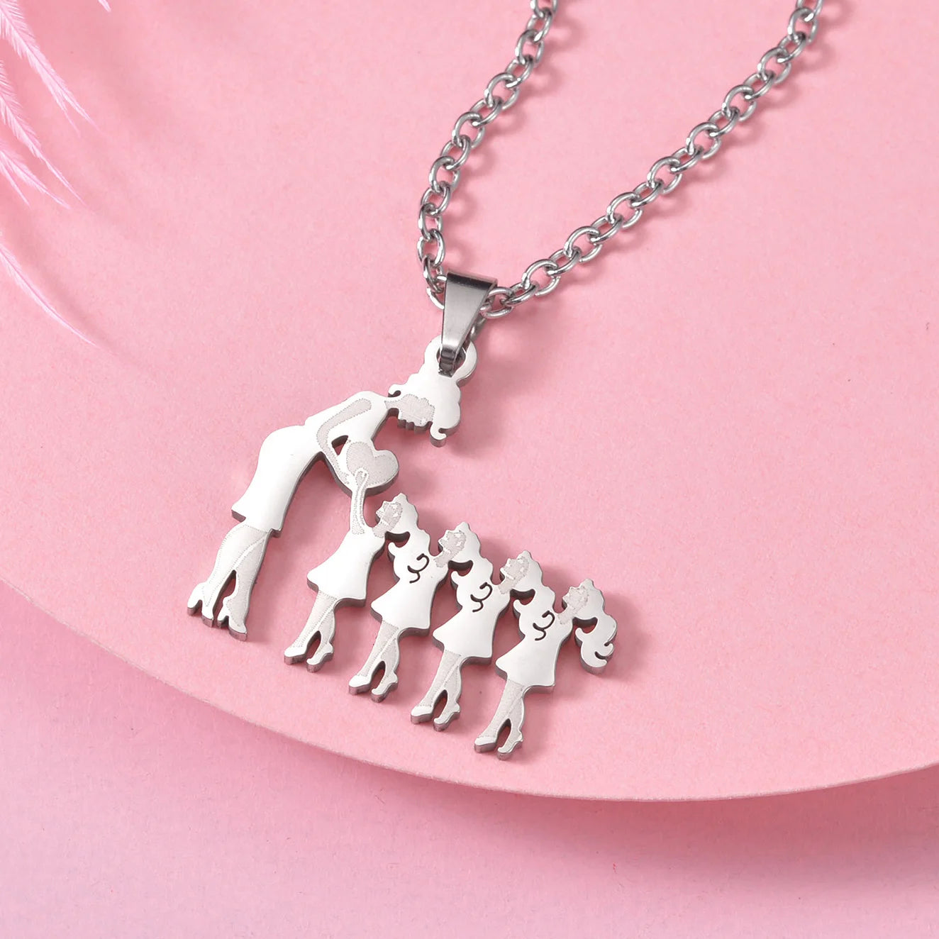 Family Necklaces with Mama Pendants - Stainless Steel Jewelry for Mother's Day & Birthdays