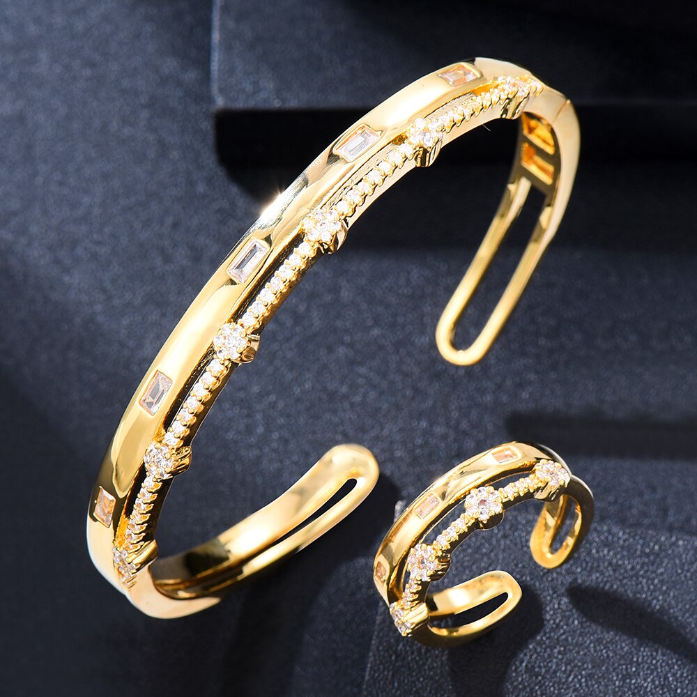 Luxurious Sparkling Platinum Bangle Bracelet