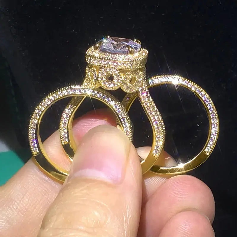 Celestial Halo Three-Piece Ring Set – detail view 2