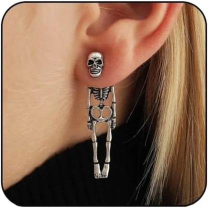 Halloween Spooky Skull Skeleton Dangle Earrings