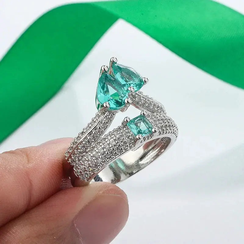 Paraiba Cascade Double-Layer Ring – detail view 5