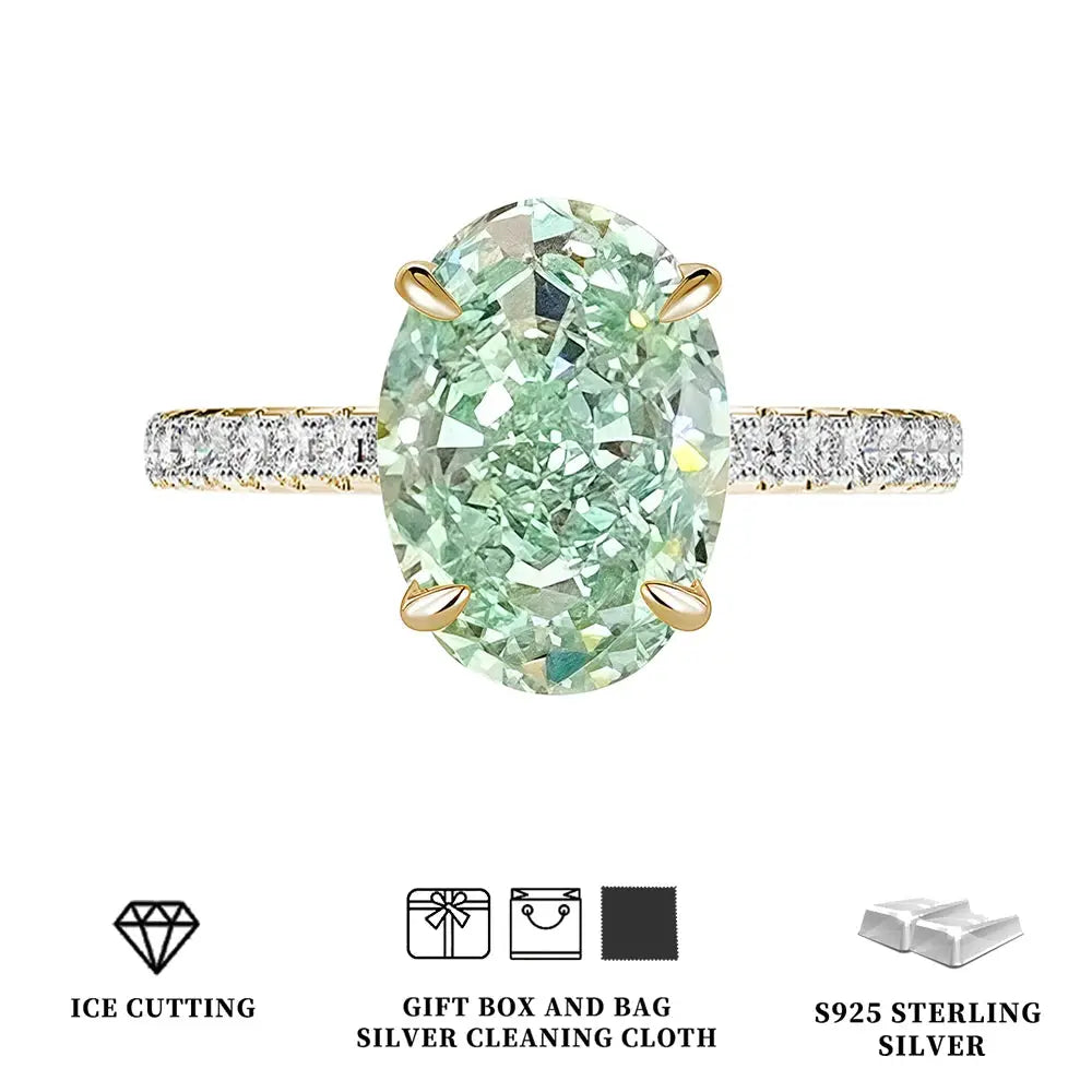 Celestia Oval Zircon Statement Ring – detail view 7