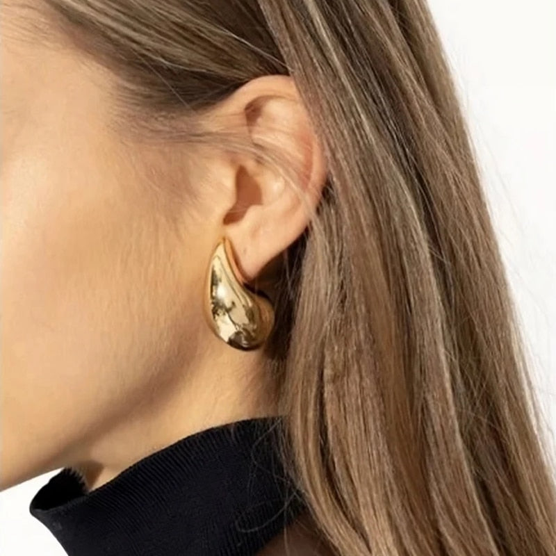 Elegant Vintage Gold Plated Dome Earrings