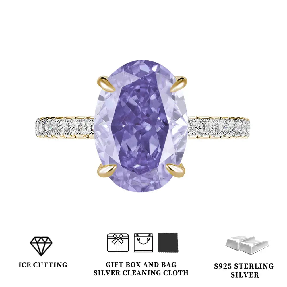 Celestia Oval Zircon Statement Ring – detail view 22
