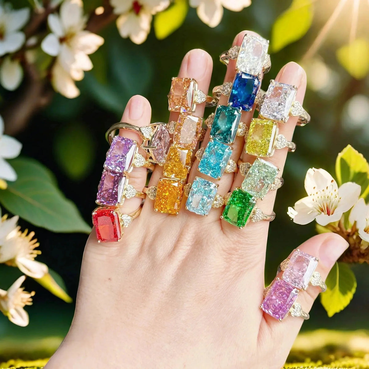 Prism Ice-Cut Adjustable Statement Ring – detail view 5