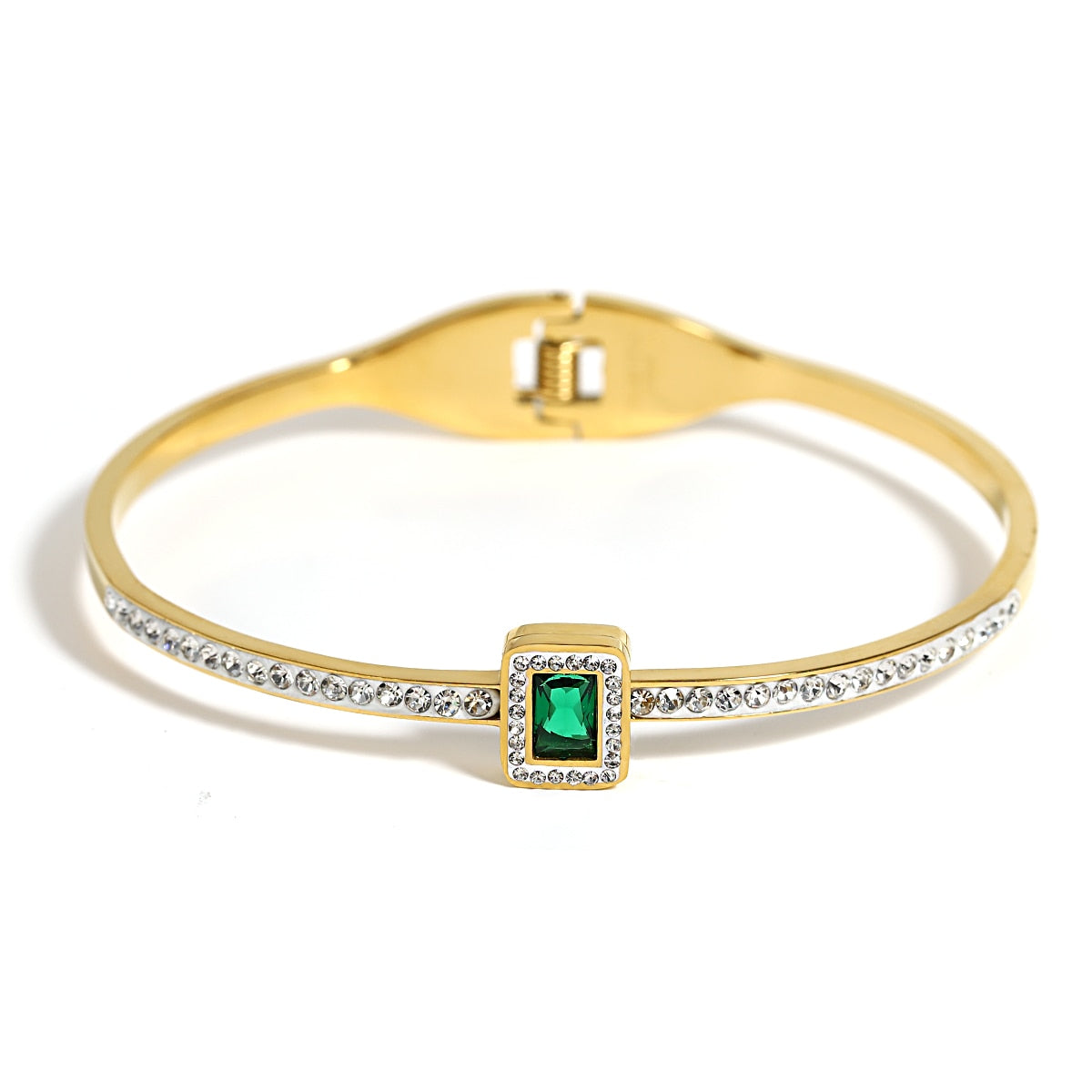 Chic Gold-Plated Stainless Steel Bangle Bracelet