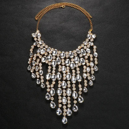 Cascading Crystal Fringe Choker – detail view 5