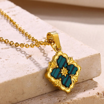 Stainless Steel Luck Clover Pendant Necklace