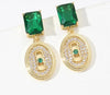 Load image into Gallery viewer, Elegant Green Zircon Oval Drop Earrings