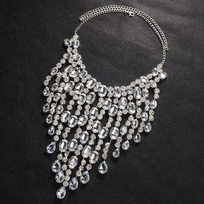 Cascading Crystal Fringe Choker – detail view 4