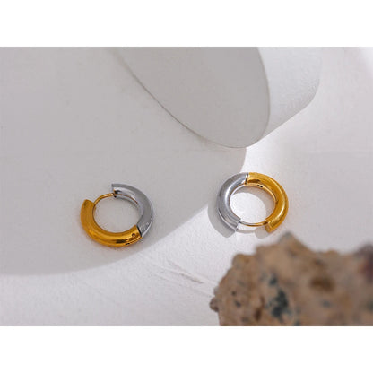 Chic Geometric Hoop Earrings - Stainless Steel Gold and Silver Charm Jewelry