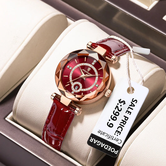 POEDAGAR Luxury High Quality Quartz Waterproof Leather Watches