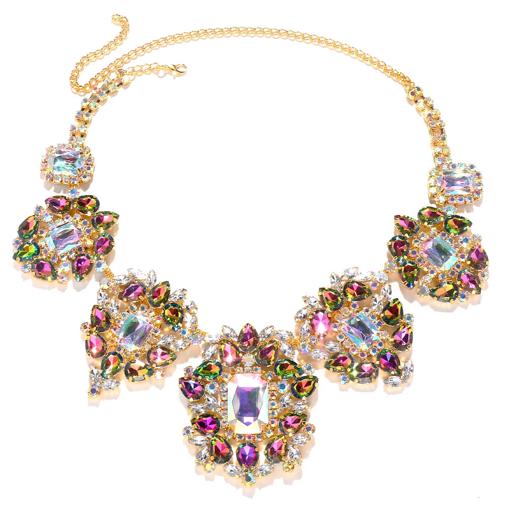 Stonefans Drop Rhinestone Necklace Earrings Set for Women 2023 Wedding Party Accessories Drag Queen Exaggerated Jewelry Set Gift - from Glam Duchess