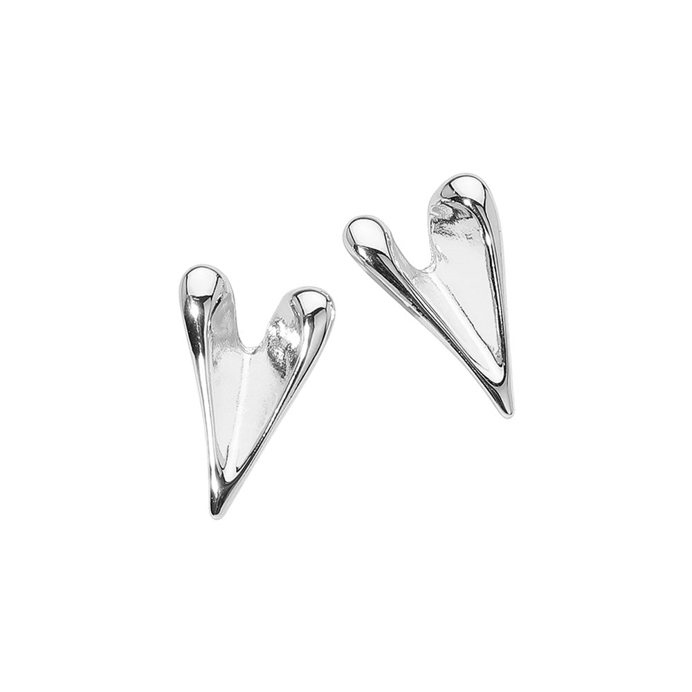 Gold Dipped Abstract Heart Stud Earrings