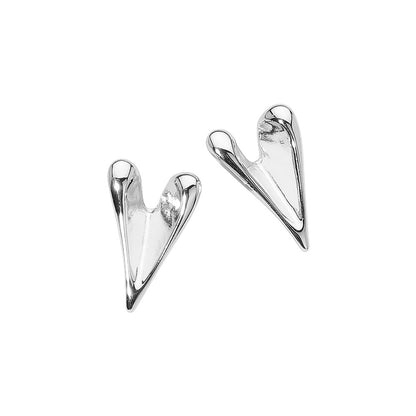 Gold Dipped Abstract Heart Stud Earrings