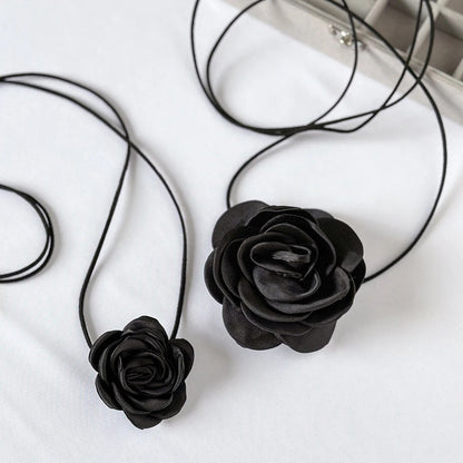 Romantic Rose and Bowknot Choker Necklace Set