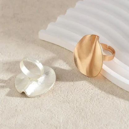 Irregular Chunky Big Geometric Gold Silver Color Rings