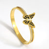 Butterfly Charm Stainless Steel Bangle Bracelets with Vintage Elegance