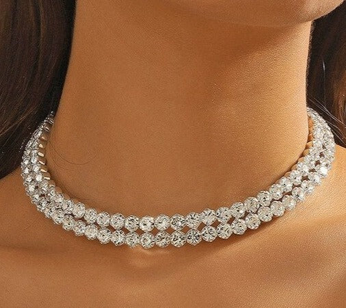 luxury layered crystal choker necklace elevate