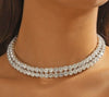 Exquisite Crystal-Embellished Layered Choker Necklace
