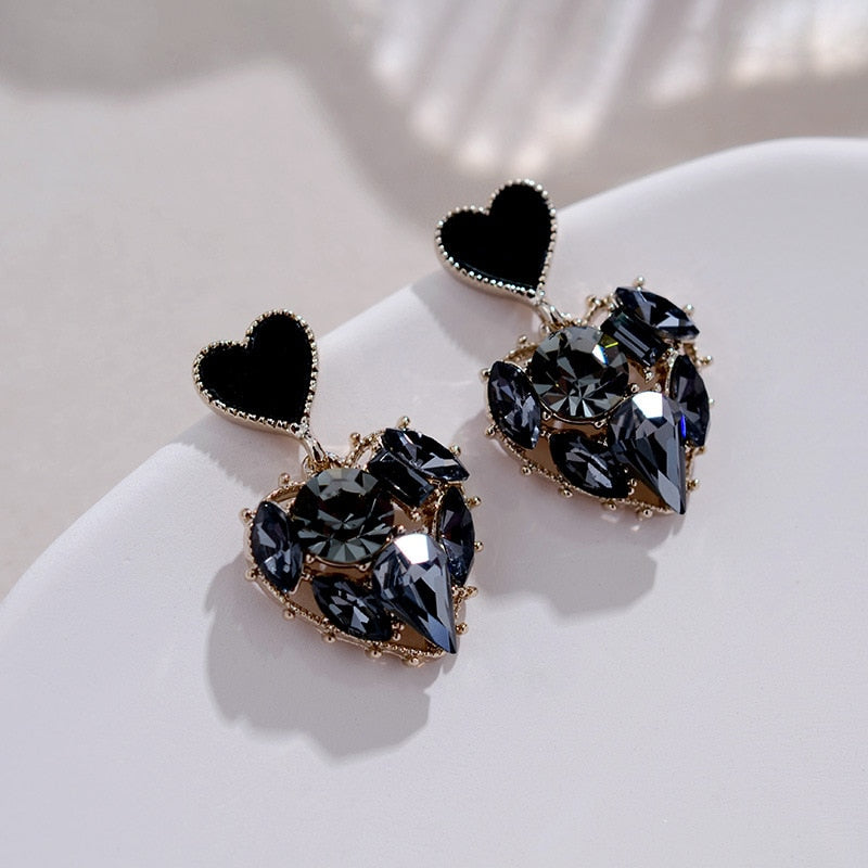 exquisite crystal dangle earrings