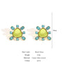 Load image into Gallery viewer, Geometric Crystal Flower Green Stud Earrings