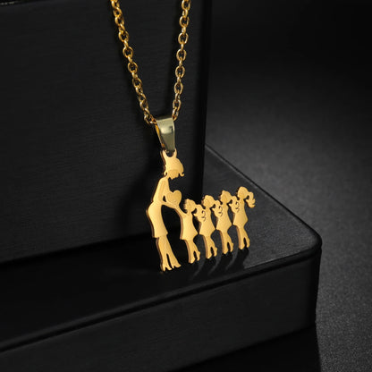 Family Necklaces with Mama Pendants - Stainless Steel Jewelry for Mother's Day & Birthdays