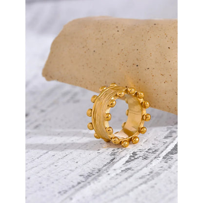 18 K Gold Plated Stainless Steel Geometric Statement Ring