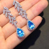 Luxurious Blue Gemstone Drop Earrings