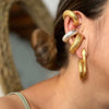 Chunky Waterproof 18K Gold Plated Stainless Steel Ear Cuff Earrings for Women