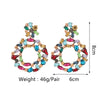 Colorful Crystal Drop Earrings with Hollow Design