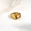 Elegant 18K Gold Plated CZ Stainless Steel Rings
