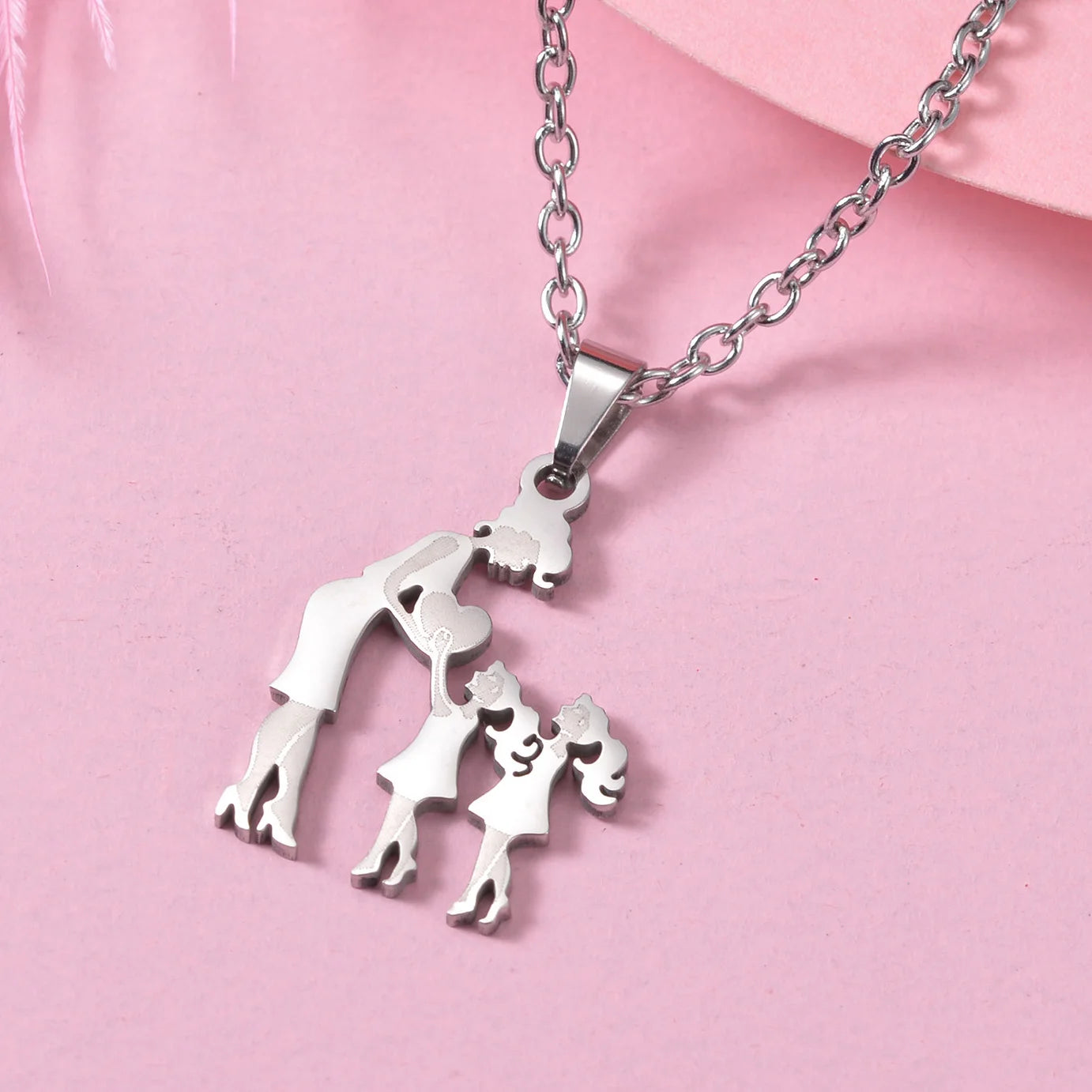 Family Necklaces with Mama Pendants - Stainless Steel Jewelry for Mother's Day & Birthdays