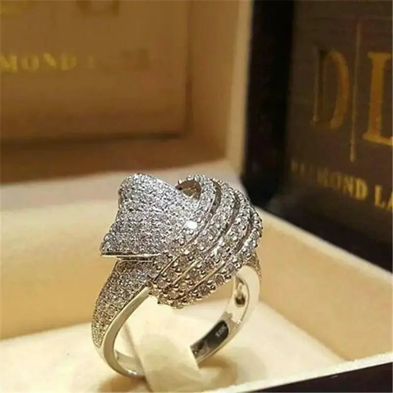 Seraphine Silver-Tone Pavé Ring – Glam Duchess