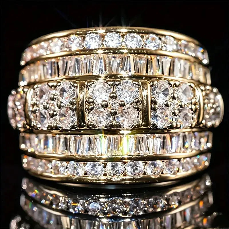 Aurelia Gold-Tone Pavé Ring – Glam Duchess