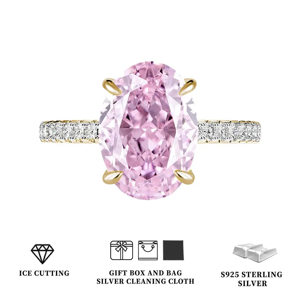 Celestia Oval Zircon Statement Ring – detail view 14