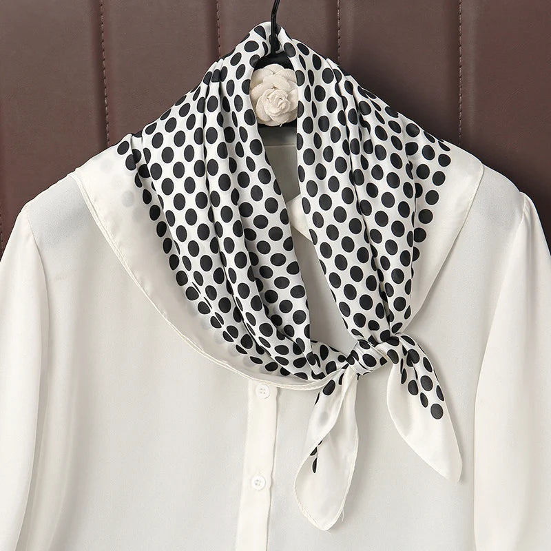 Luxury Satin Silk Square Scarf for Women, Printed Fashion Wrap, Shawl, Neckerchief