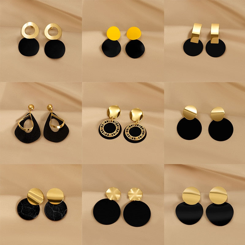 Geometric Statement Earrings with Korean-inspired Design