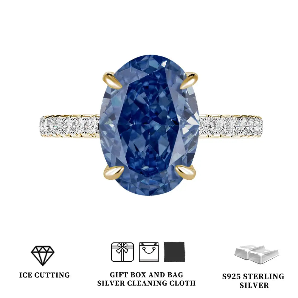 Celestia Oval Zircon Statement Ring – detail view 10