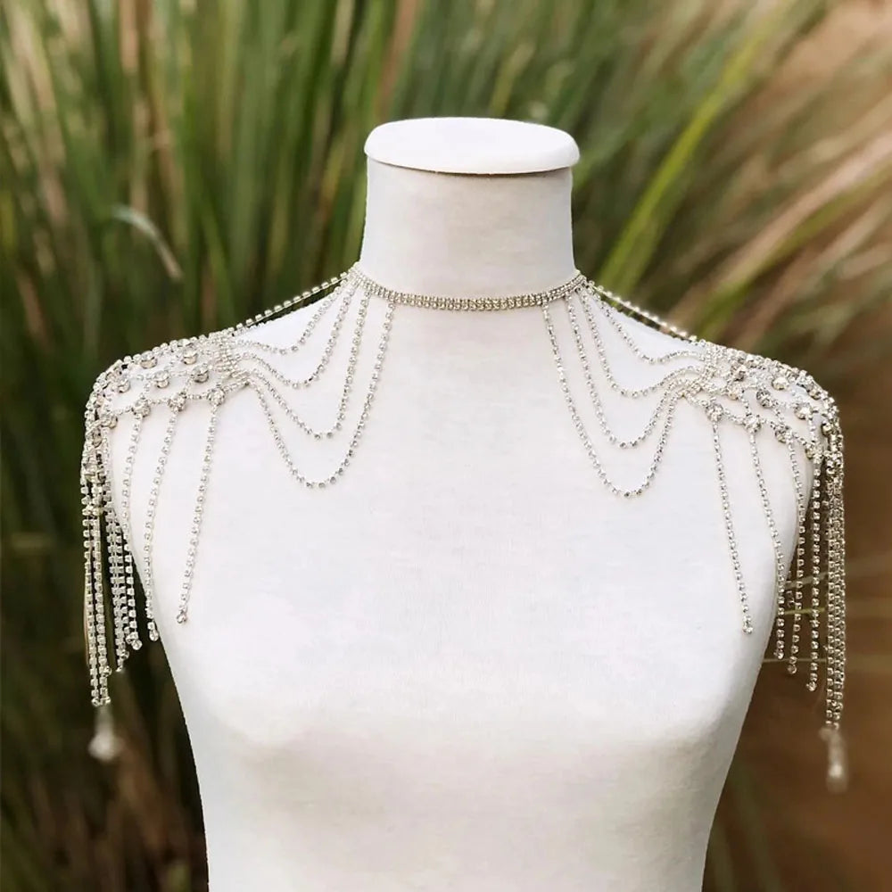 Elegant Rhinestone Shoulder Chain Body Jewelry