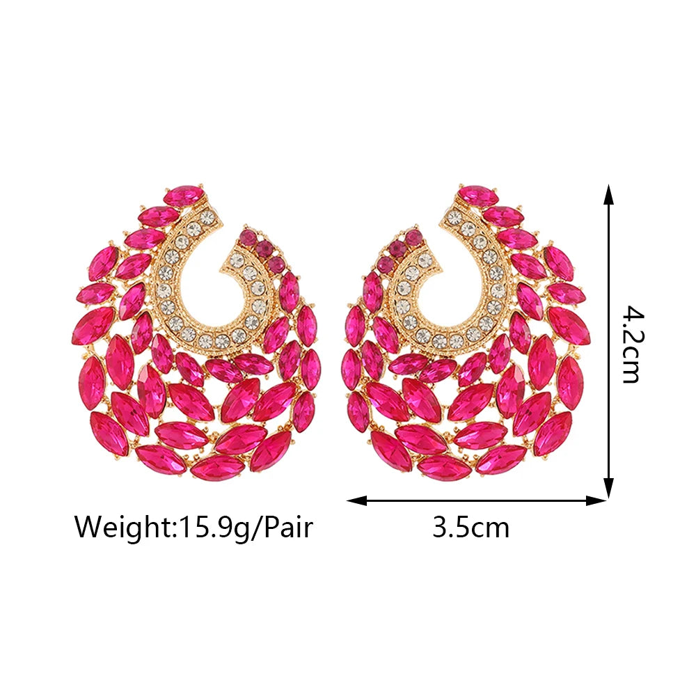 Exquisite Rhinestone Stud Earrings for Fashionable Luxury